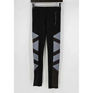 New Moda Age Black Gray Triangle Pattern Stretch Leggings Sz S/M
